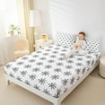 thumbnail image 4 of jejeloiu Xmas Snowflake Twin Sheet Sets,Hello Winter Twin Fitted Sheet,White Black Flat Sheet For Children,Super Cozy Room Decor,3 Pieces, 4 of 7