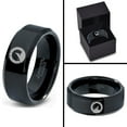thumbnail image 4 of Tungsten Howling WolfBand Ring 8mm Men Women Comfort Fit Black Beveled Edge Polished, 4 of 4