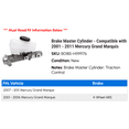 thumbnail image 2 of Brake Master Cylinder - Compatible with 2001 - 2011 Mercury Grand Marquis 2002 2003 2004 2005 2006 2007 2008 2009 2010, 2 of 2