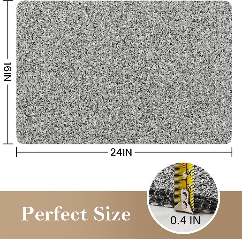 Topboutique Shower/Bathtub Mat,Soft Tub Mat,Anti Slip Showers Mats for Elderly,Quick Drying PVC Loofah Bathmat with Drain,Textured Bath for Tub,Bathroom,24x16 in,Gray