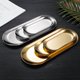 thumbnail image 2 of Xiao Hua Bandeja ovalada de acero dorado para guardar joyas, 3 unidades, para toallas, té, frutas, cosméticos y joyas, bandeja decorativa., 2 of 4