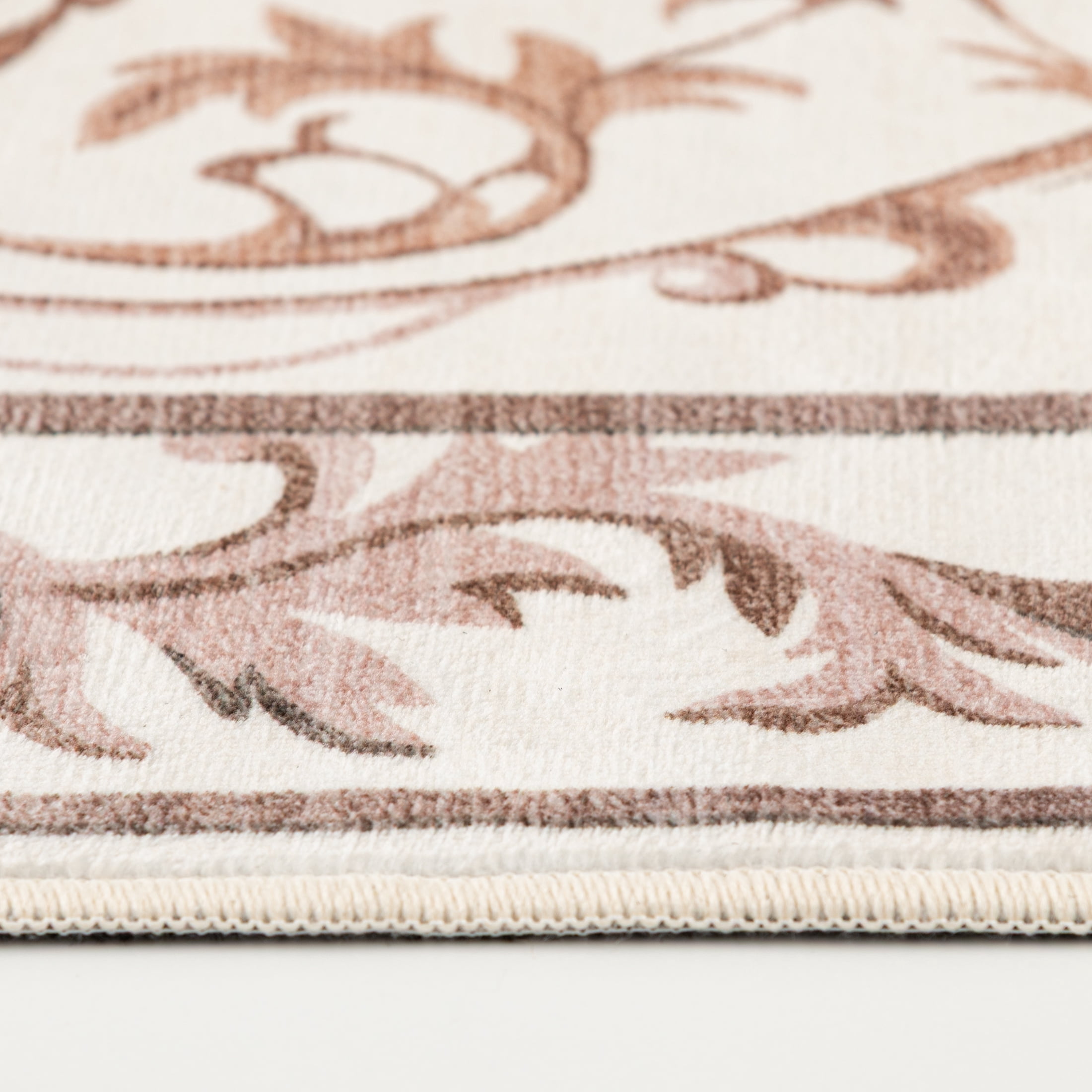 Mainstays Tan Floral Faux Fur Indoor Area Rug, 4 ft x 5 ft 6 in