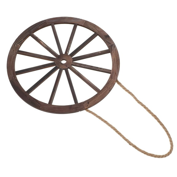 WEUVEB 1Set Wagon Decorations Coffee Wooden Round Wood Wheel for Outdoor Use 20.0X20.0X0.5In