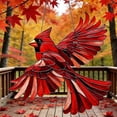 thumbnail image 5 of YOHAVEN Red Cardinal Stained Glass Style Window Hanging Acrylic Suncatcher With Chain, Farmhouse Bird Window Decor For Home Garden Patio, Cardinal Lover Gift Ornament, 5 of 8