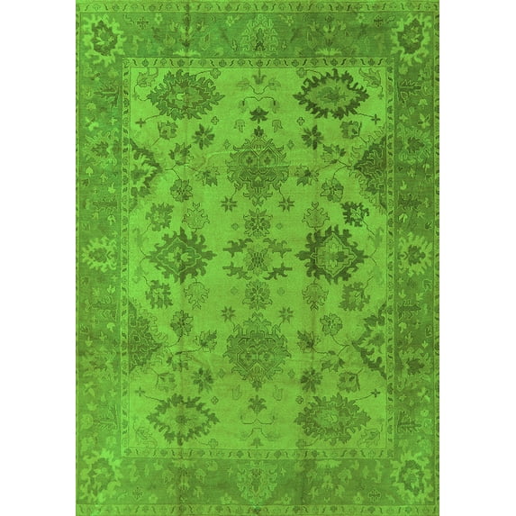 Ahgly Company Indoor Rectangle Oriental Green Industrial Area Rugs, 8' x 12'
