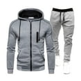 thumbnail image 2 of VBTAPA Men's Tracksuit 2 Piece Set Long Sleeve Zip Up Hoodie Sweatsuits Athletic Jogging Suit Solid Casual Sports Outfits with Pockets Limited Time Deals of Today Gray S, 2 of 3