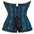 thumbnail image 3 of Grebrafan Corset Renaissance Women Zipper Bustier Plus Size Blue XS, 3 of 5