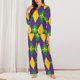 thumbnail image 2 of Balery Mardi Gras Conjunto de Pijama con Estampado para Mujer, Conjunto de Dos Piezas con Manga Larga, Ropa de Dormir Suave con Bolsillos, Pijamas Cómodos-X-Large, 2 of 7