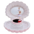 thumbnail image 1 of Joyero Musical, Lindo Caja De Joyería Para Niños Con Forma De Concha Con Espejo De Maquillaje, 6.3x5.12 Pulgadas De Música Con Bailarina, Joyería De Almacenamiento De Joyas, 1 of 7