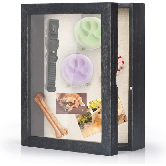 Shadow Box Frame 8x10 Shadow Box Display Case with Linen Back emorabilia Awards edals Photos emory Box Rustic Black