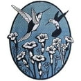 thumbnail image 2 of Spring Hummingbird Oval Embroidered Iron on/Sew Patch [5.5" X 4.75"], 2 of 3