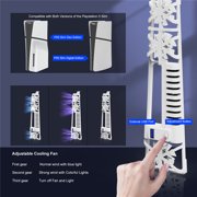 Cooling Fan for PS5 Slim, Gaming Console Horizontal Cooling Quiet Cooler Fan with LED Light Efficient Cooling System for PS5 Disc and Digital Edition