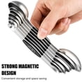 thumbnail image 6 of FUYGRCJ 9 Pack Magnetic Measuring Spoon Set Stainless Steel Measuring Spoons Stackable Double-sided Teaspoons Metal Accurate Measuring Spoons for Home Kitchen Baking Cooking (Black), 6 of 9