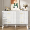 thumbnail image 4 of Fluted 6 Drawers Dresser, Wide Modern Chest of Drawers, 6 Drawer Double Dresser, 4 of 12