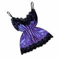 thumbnail image 5 of Sakmal Tank Top and Shorts Women's Pajama Sets Lace Lightweight Sexy Nightwear Set ,Purple,XXL, 5 of 5