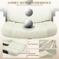 thumbnail image 5 of COOLHUT Criss Cross Chair with Flip-Up Arms and Wheels, Moveable Back Cushion Wide Seat Office Desk Chair, Height Adjustable Swivel Cross Legged Chair for Home Office, Study, Vanity, Beige, 5 of 12