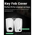 thumbnail image 4 of Key Fob Cover Compatible with Toyota Fortuner Tundra Camry RAV4 Highlander Corolla 2018-2024 3 Button Keychain Case Holder Protector,Leather Keychain-white, 4 of 9