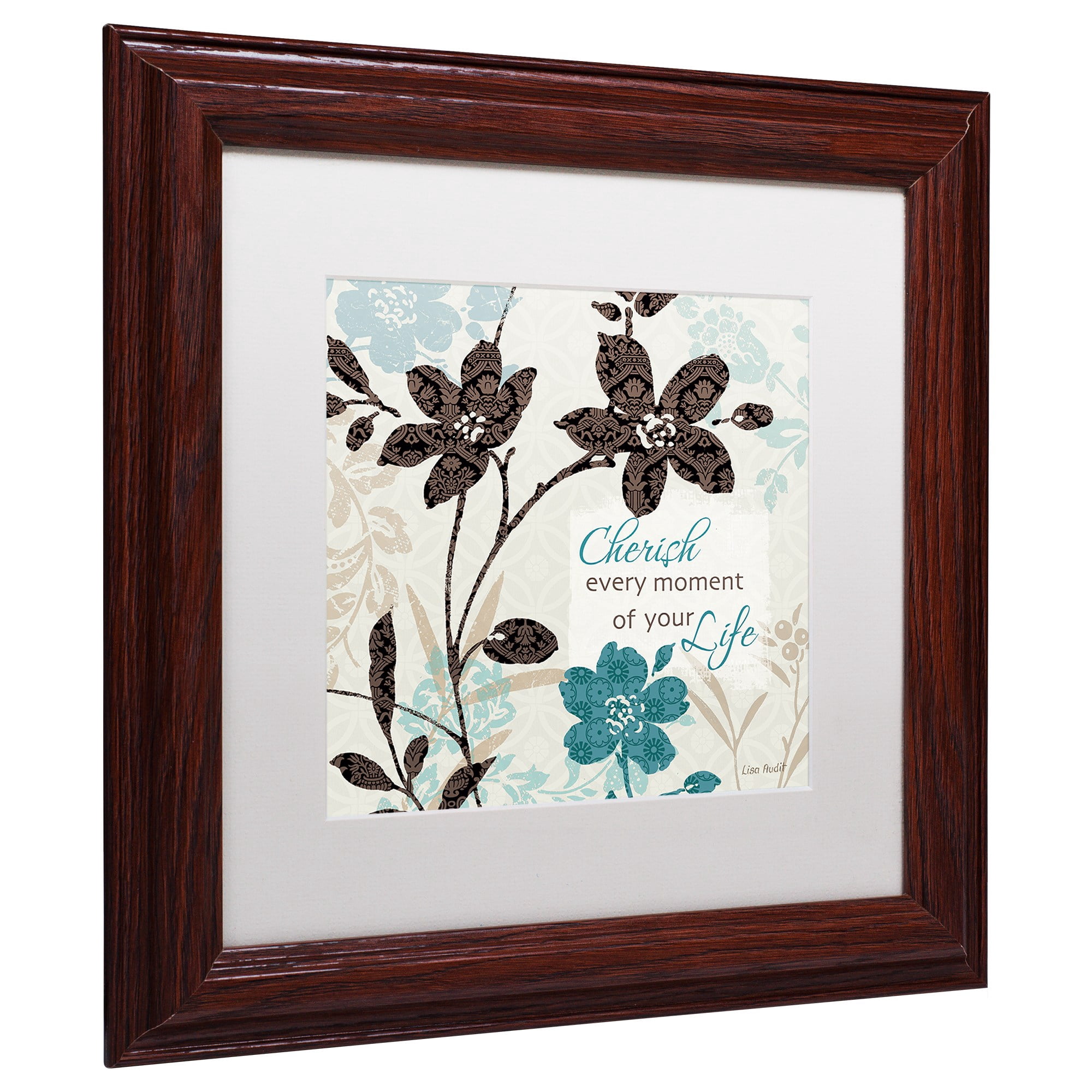 "Botanical touch Quote I" Canvas Art by Lisa Audit, White Matte, Wood Frame
