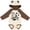Natural & Brown w Ears, variant on Inktastic Little Brother and Biggest Fan Soccer Player Boys Long Sleeve Baby Bodysuit