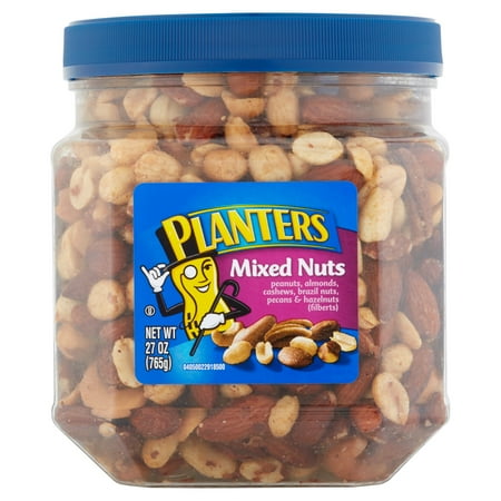 Planters Mixed Nuts: Peanut, Almond, Cashew, Brazil Nut, Pecan, Hazelnut, 27 OZ (765g)