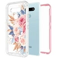 thumbnail image 2 of LG Stylo 6 Case, KAESAR Graphic Design Shockproof Impact Resistant Protective Full-Body Rugged Clear Hybrid Bumper Case for LG Stylo 6 (Pink Flower), 2 of 5