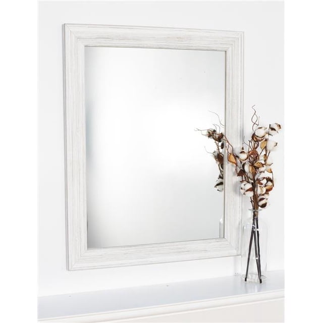 American Value Vanity Texture Blanche Encadrée Miroir Mural 21 x 31.5 in. AV18SMALL