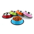 thumbnail image 1 of Stainless Steel Pet Bowl Portable Pets Replacing Animal Metal Snack Replacement Round Stackable Shockproof Odorless Coated Household Pets Feeding Dish, 1 of 9