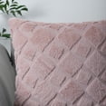 thumbnail image 3 of Aisbo Luxury Block Reversible Square Faux Fur Decorative Throw Pillow Cover,Hidden Zipper,18in*18in,Dark Pink,2 Pack, 3 of 5