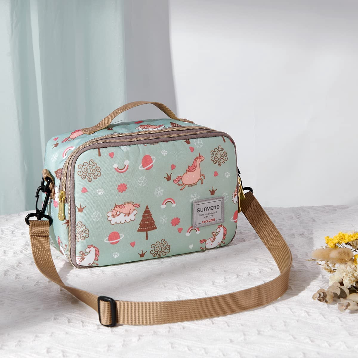 Sunveno Diaper Bag with Water-Resistant, Portable Changing Pad, 1 Count