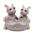 thumbnail image 3 of Escultura de almacenamiento para parejas, soporte para joyas, pendientes, regalo para amantes de los perros, figura de animal Gris, 3 of 9