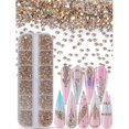 thumbnail image 5 of 3600 piezas 6 tamaños Flatback Rhinestones para Diy Manicure Champagne Afortunado Sencillez, 5 of 5
