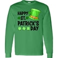 thumbnail image 3 of Inktastic Happy St. Patrick's Day Green Hat and Clovers Long Sleeve T-Shirt, 3 of 5