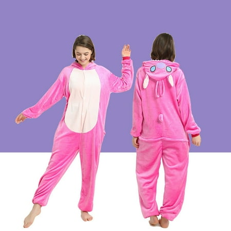 

TBWYF Onesie Costumes One Piece Pajama Unisex Union Suits Animal Costume Pink Stitch L[166CM-172CM]