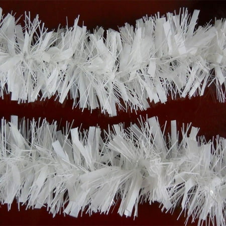 1pcs White Luxury Deluxe Chunky Christmas Tinsel Garland Tree Decoration 2m