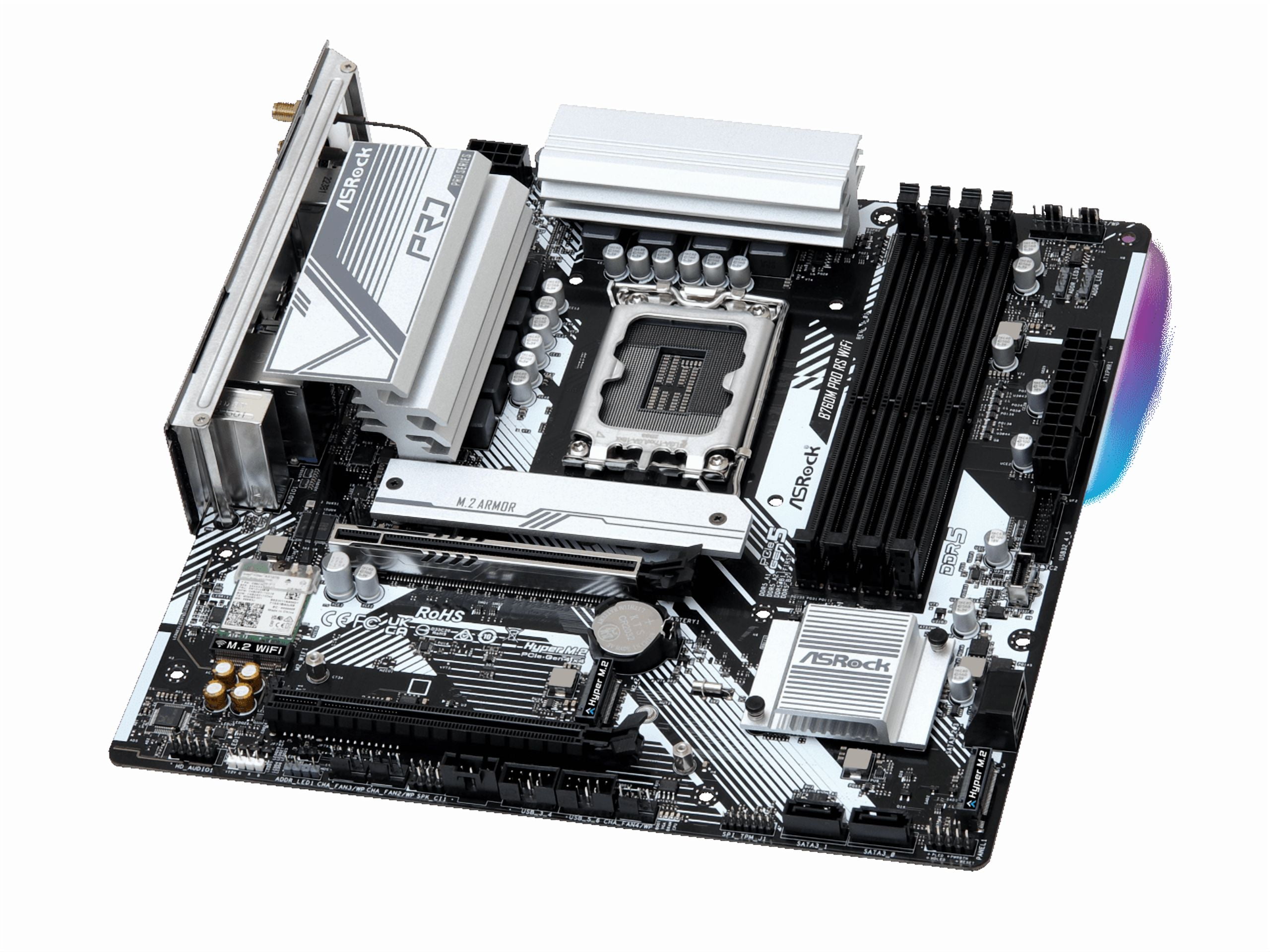 ASRock B760M PRO RS WiFi LGA 1700 Intel B760 Micro ATX Motherboard