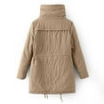 thumbnail image 5 of Ozmmyan Women Buttons Long Sleeve Solid Pockets Coat Plus Fleece Jacket Outwear Top, 5 of 7