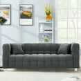 thumbnail image 4 of Trilenars Teddy Wool Sofa,80 Inch Modern Upholstered Comfortable Sofa with 2 Pillows, Wide Arms, Backrest and Metal Legs, Suitable for Living Room, Bedroom, Apartment, Office, 4 of 9