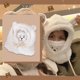 thumbnail image 3 of Novedad Bufanda Boca Mascarilla Sombrero Lindo Oso Oreja Sombreros De Esquí Accesorios Accesorios Blanco Sunnimix Sombrero de bufanda con capucha, 3 of 7