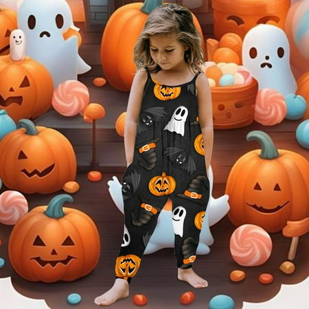 

WZJuhiie Toddler Baby Girl Prints Jumpsuit Sleeveless Romper Outfits Pants Clothes