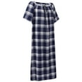 thumbnail image 4 of EFINNY Women's Plus Size Long Nightgowns Plaid Short Sleeve Long T-Shirt Lounger House Dress Casual Loose Nightshirts, XL-5XL, 4 of 7