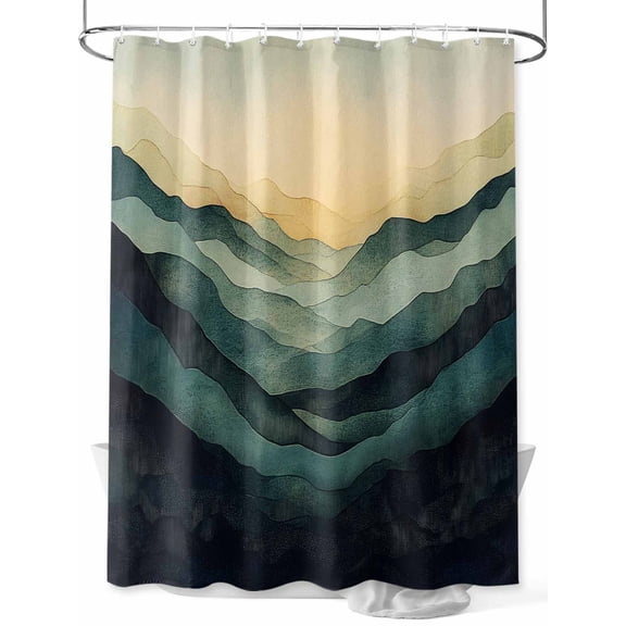 Abstract Art Shower Curtain Set ,Waterproof Fabric Shower Curtains Modernism Yellow Green Gradient Collage Art Shower Curtains for Bathroom,Bathroom Decor 72"x84"