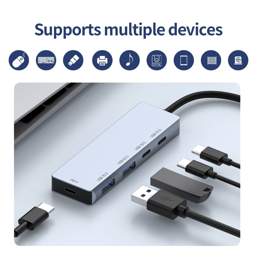 Gieenan Universal USB C Hubs 2A 2C Port 10Gbps Fast Speed Charging Adapters For PC Phone