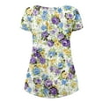 thumbnail image 4 of EGNMCR Womens Tops Summer Outfits Fashion Tunic Short Sleeve V Neck Printed Botton Casual Loose Soft T-Shirt Pullover Blouse Tops Spring/Summer Sale Clearance, 4 of 5