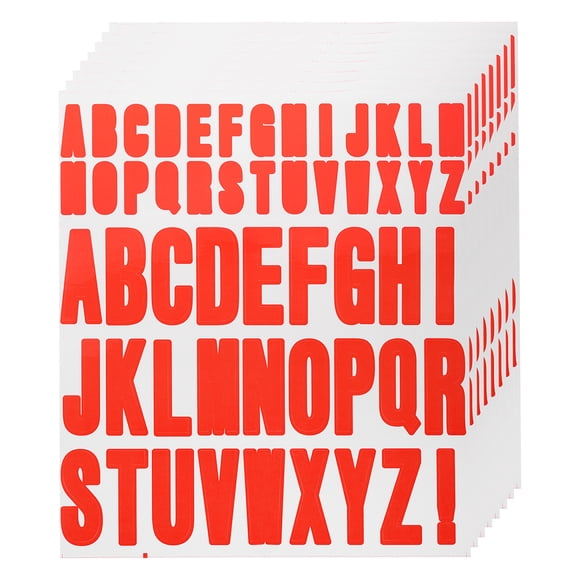 Uxcell 9.1 x 7.7 pulgadas 8 hojas de pegatinas de letras letras de vinilo para pegatinas de interior y exterior color rojo