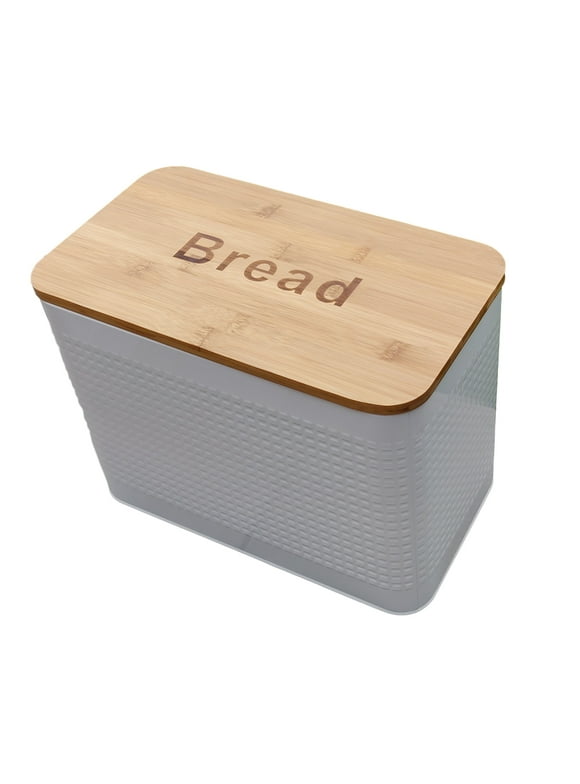 Bamboo lid bread box. Storage bin kitchen decor. Kitchen storage container. breadbox basket. kitchen countertop organizer. Tin box. Premium Present brand