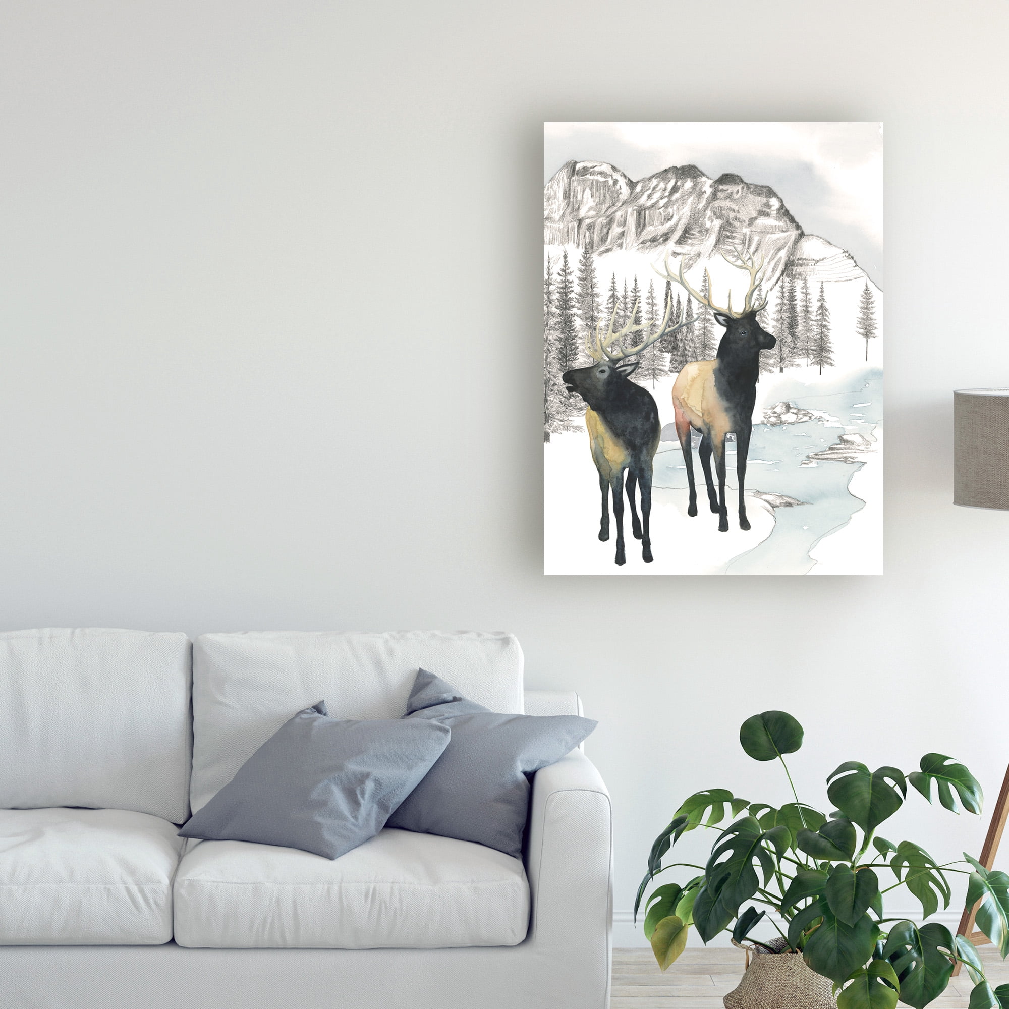 Trademark Fine Art 'Winter Elk II' Canvas Art by Grace Popp