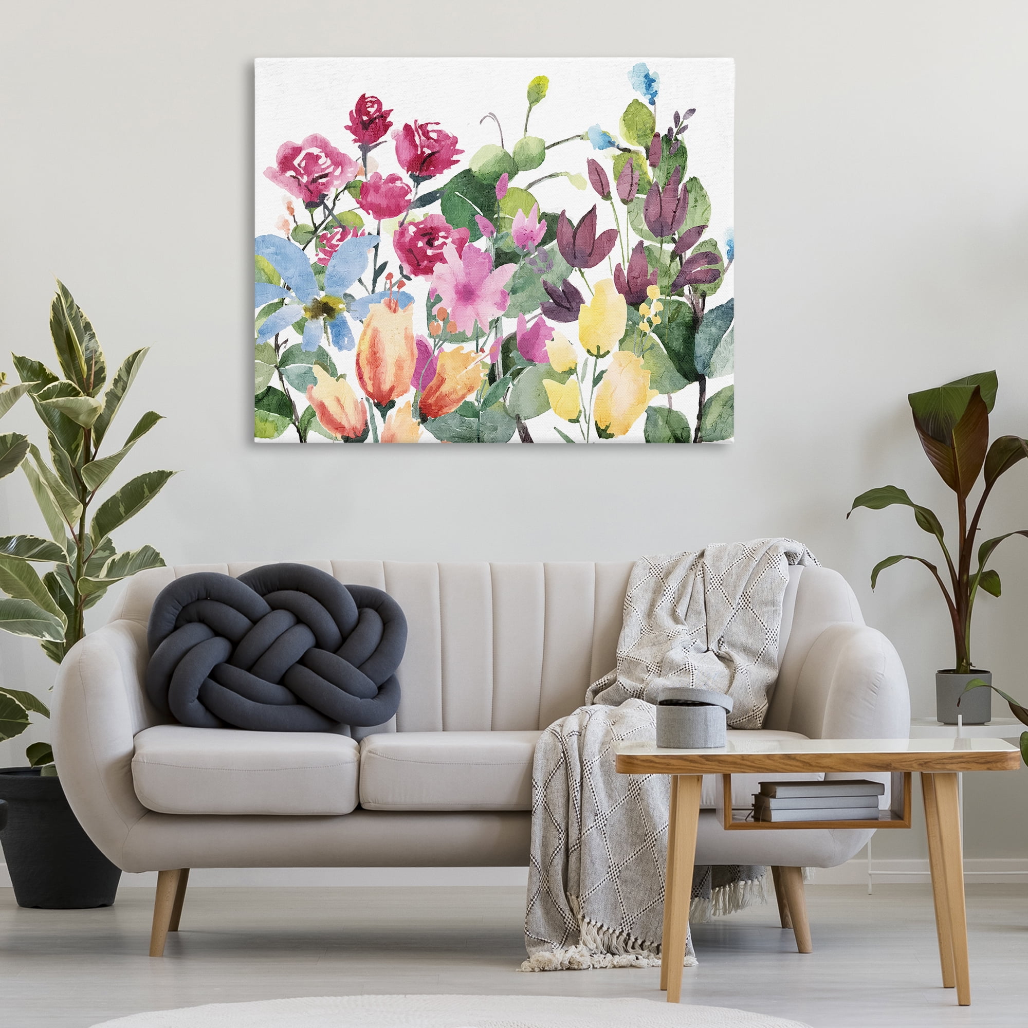 Stupell Industries Floral Blooming Colors Botanical & Floral Painting Gallery Wrapped Canvas Art Print Wall Art, 48 x 36