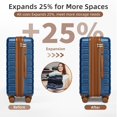 thumbnail image 3 of Hardside Luggage Luggage Sets 5 Piece with Duffel Bags, Hardside Expandable Suitcases with Spinner Wheels, Blue,Hardside Suitcase, 3 of 6