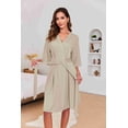 thumbnail image 5 of Ekouaer Short Robes for Women Lightweight Kimono Robes Knit Bathrobe Soft Sleepwear with Pockets, 5 of 6