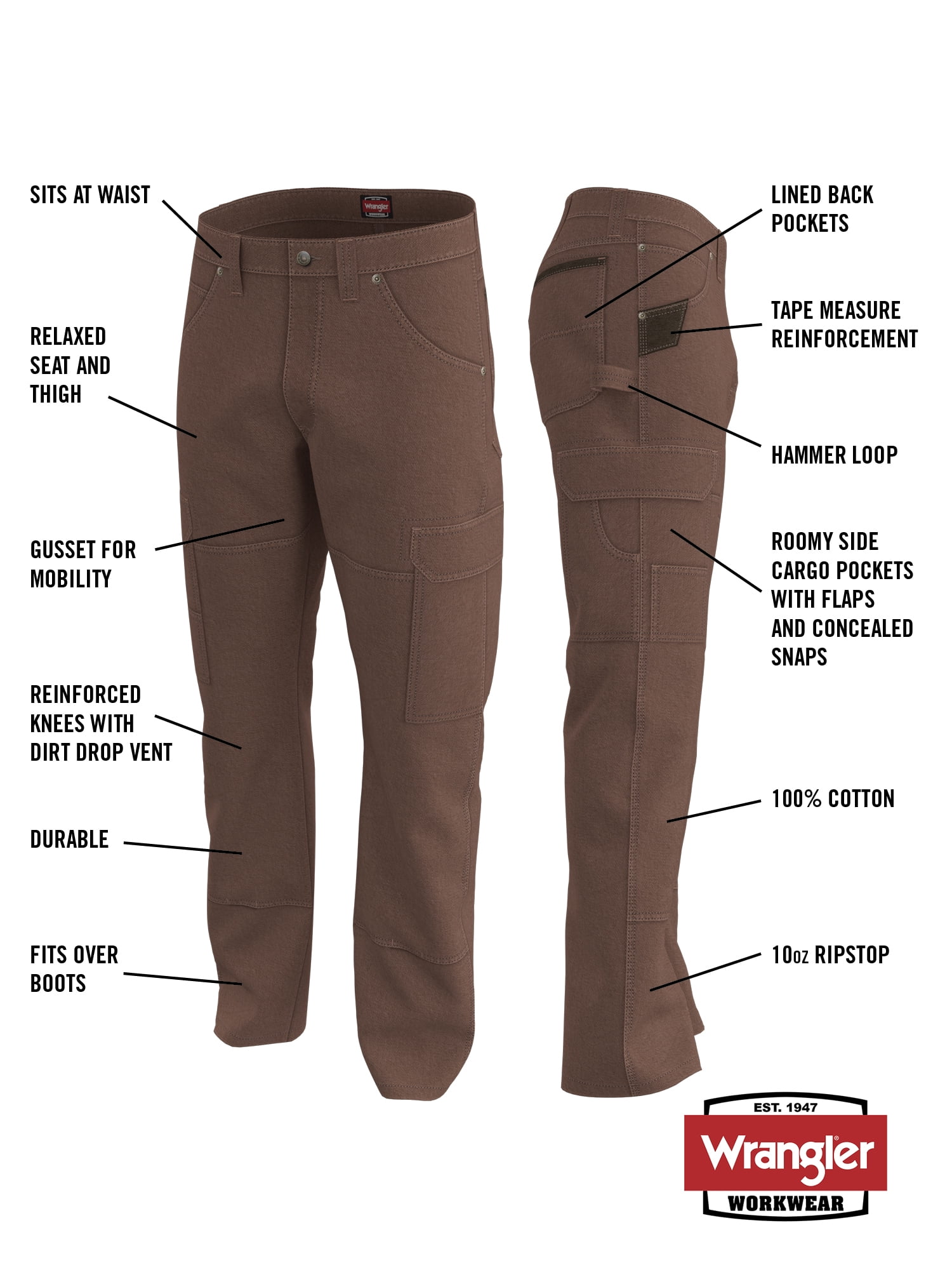 Wrangler® Men's Workwear Ranger Cargo Pant, Sizes 32-44